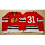 nhl jerseys mitchell and ness 1960-61 chicago blackhawks #31 noname red [throwback]