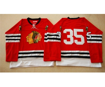 nhl jerseys mitchell and ness 1960-61 chicago blackhawks #35 noname red [throwback]