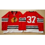 nhl jerseys mitchell and ness 1960-61 chicago blackhawks #37 noname red [throwback]