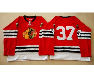 nhl jerseys mitchell and ness 1960-61 chicago blackhawks #37 noname red [throwback]