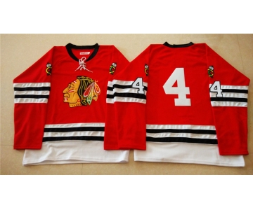 nhl jerseys mitchell and ness 1960-61 chicago blackhawks #4 red [throwback]