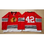 nhl jerseys mitchell and ness 1960-61 chicago blackhawks #42 noname red [throwback]