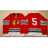 nhl jerseys mitchell and ness 1960-61 chicago blackhawks #5 red [throwback]