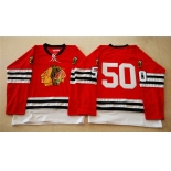 nhl jerseys mitchell and ness 1960-61 chicago blackhawks #50 noname red [throwback]