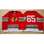 nhl jerseys mitchell and ness 1960-61 chicago blackhawks #65 noname red [throwback]