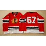 nhl jerseys mitchell and ness 1960-61 chicago blackhawks #67 noname red [throwback]