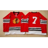 nhl jerseys mitchell and ness 1960-61 chicago blackhawks #7 noname red [throwback]