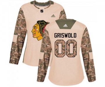 Women Adidas Chicago Blackhawks #00 Clark Griswold Authentic Camo Veterans Day Practice NHL Jersey