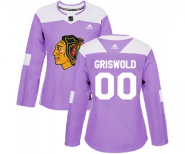 Women Adidas Chicago Blackhawks #00 Clark Griswold Authentic Purple Fights Cancer Practice NHL Jersey