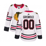 Women Adidas Chicago Blackhawks #00 Clark Griswold Authentic White Away NHL Jersey