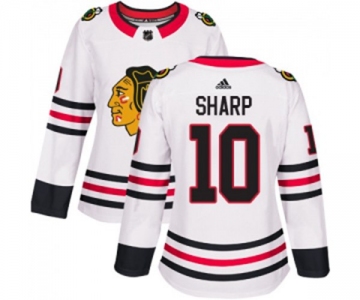 Women Adidas Chicago Blackhawks #10 Patrick Sharp Authentic White Away NHL Jersey