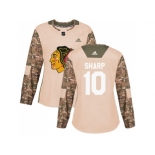 Women Adidas Chicago Blackhawks #10 Patrick Sharp Camo Authentic 2017 Veterans Day Stitched NHL Jersey