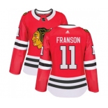 Women Adidas Chicago Blackhawks #11 Cody Franson Authentic Red Home NHL Jersey