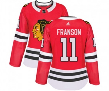 Women Adidas Chicago Blackhawks #11 Cody Franson Authentic Red Home NHL Jersey