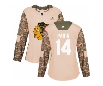 Women Adidas Chicago Blackhawks #14 Richard Panik Camo Authentic 2017 Veterans Day Stitched NHL Jersey