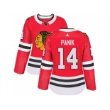 Women Adidas Chicago Blackhawks #14 Richard Panik Red Home Authentic Stitched NHL Jersey