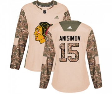 Women Adidas Chicago Blackhawks #15 Artem Anisimov Authentic Camo Veterans Day Practice NHL Jersey