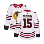 Women Adidas Chicago Blackhawks #15 Artem Anisimov Authentic White Away NHL Jersey