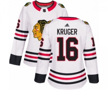 Women Adidas Chicago Blackhawks #16 Marcus Kruger Authentic White Away NHL Jersey