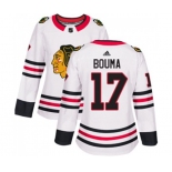 Women Adidas Chicago Blackhawks #17 Lance Bouma Authentic White Away NHL Jersey