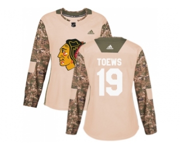 Women Adidas Chicago Blackhawks #19 Jonathan Toews Camo Authentic 2017 Veterans Day Stitched NHL Jersey