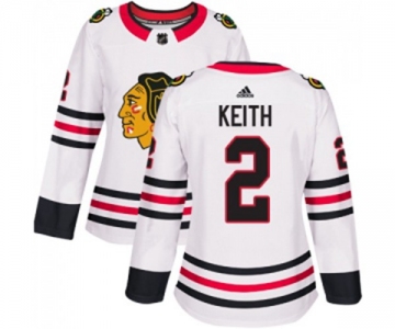 Women Adidas Chicago Blackhawks #2 Duncan Keith Authentic White Away NHL Jersey