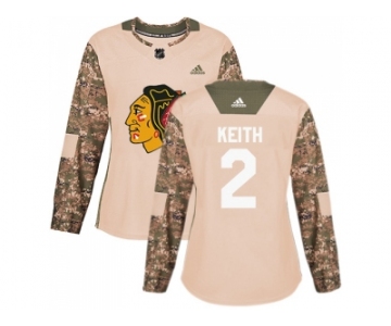 Women Adidas Chicago Blackhawks #2 Duncan Keith Camo Authentic 2017 Veterans Day Stitched NHL Jersey