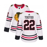 Women Adidas Chicago Blackhawks #22 Jordin Tootoo Authentic White Away NHL Jersey