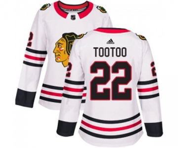 Women Adidas Chicago Blackhawks #22 Jordin Tootoo Authentic White Away NHL Jersey