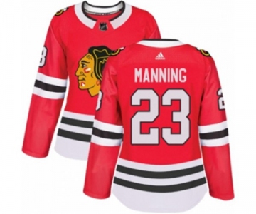 Women Adidas Chicago Blackhawks #23 Brandon Manning Authentic Red Home NHL Jersey