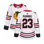 Women Adidas Chicago Blackhawks #23 Brandon Manning Authentic White Away NHL Jersey