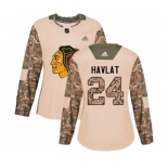 Women Adidas Chicago Blackhawks #24 Martin Havlat Authentic Camo Veterans Day Practice NHL Jersey