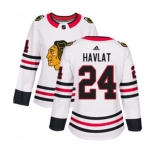 Women Adidas Chicago Blackhawks #24 Martin Havlat Authentic White Away NHL Jersey