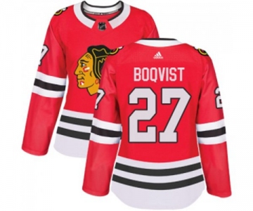 Women Adidas Chicago Blackhawks #27 Adam Boqvist Authentic Red Home NHL Jersey