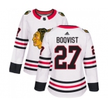 Women Adidas Chicago Blackhawks #27 Adam Boqvist Authentic White Away NHL Jersey