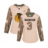 Women Adidas Chicago Blackhawks #3 Keith Magnuson Authentic Camo Veterans Day Practice NHL Jersey