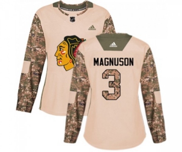 Women Adidas Chicago Blackhawks #3 Keith Magnuson Authentic Camo Veterans Day Practice NHL Jersey