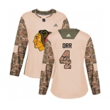 Women Adidas Chicago Blackhawks #4 Bobby Orr Authentic Camo Veterans Day Practice NHL Jersey