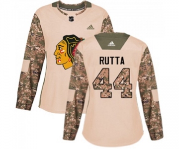 Women Adidas Chicago Blackhawks #44 Jan Rutta Authentic Camo Veterans Day Practice NHL Jersey