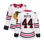 Women Adidas Chicago Blackhawks #44 Jan Rutta Authentic White Away NHL Jersey