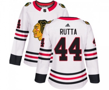 Women Adidas Chicago Blackhawks #44 Jan Rutta Authentic White Away NHL Jersey