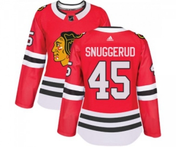 Women Adidas Chicago Blackhawks #45 Luc Snuggerud Authentic Red Home NHL Jersey