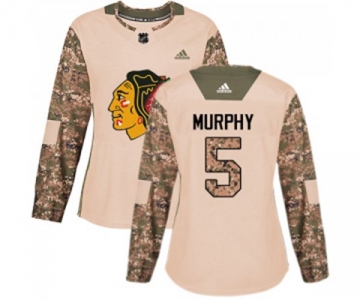 Women Adidas Chicago Blackhawks #5 Connor Murphy Authentic Camo Veterans Day Practice NHL Jersey