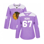 Women Adidas Chicago Blackhawks #67 Tanner Kero Authentic Purple Fights Cancer Practice NHL Jersey