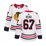 Women Adidas Chicago Blackhawks #67 Tanner Kero Authentic White Away NHL Jersey