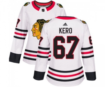 Women Adidas Chicago Blackhawks #67 Tanner Kero Authentic White Away NHL Jersey