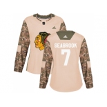 Women Adidas Chicago Blackhawks #7 Brent Seabrook Camo Authentic 2017 Veterans Day Stitched NHL Jersey