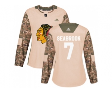 Women Adidas Chicago Blackhawks #7 Brent Seabrook Camo Authentic 2017 Veterans Day Stitched NHL Jersey