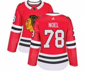 Women Adidas Chicago Blackhawks #78 Nathan Noel Authentic Red Home NHL Jersey