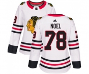 Women Adidas Chicago Blackhawks #78 Nathan Noel Authentic White Away NHL Jersey